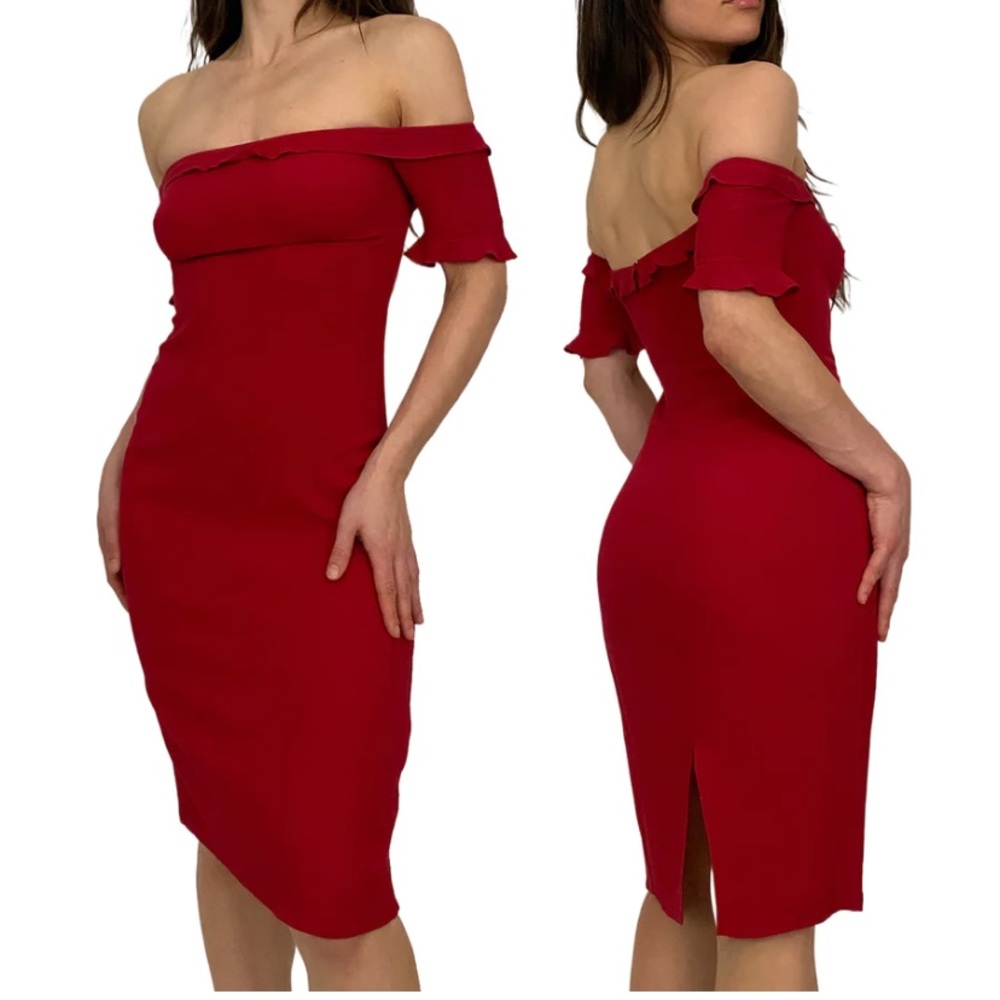 Reformation Antonia Dress in Cherry Red